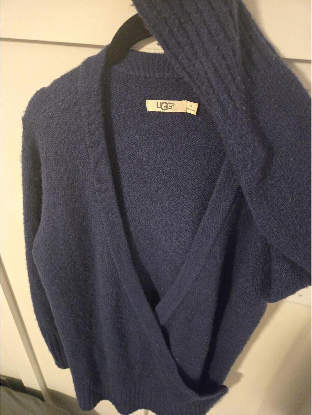 UGG Women's Navy Blue Wrap Cardigan Sweater Size Medium - Picture 5 of 5